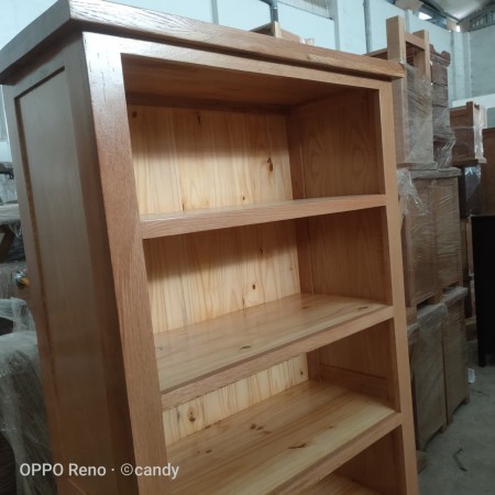 Rustic Oak - 90cm : Kệ Sách Gỗ Sồi 5 Tầng + 2 Ngăn Kéo